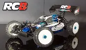 A remote controlled car on display at an event.