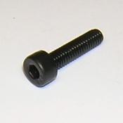A black screw with an opening on it.