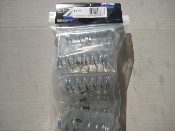 A package of wire clips in plastic packaging.