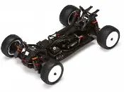 A close up of the front wheels on a remote controlled car.