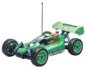 A remote controlled car with a radio control system.