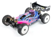 A remote controlled car with a radio control on the side.