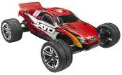 A red and black remote controlled car
