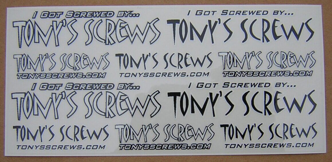 Tony 's screws decals