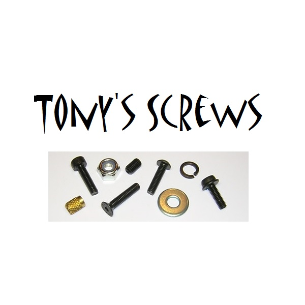 A bunch of different types of screws and nuts