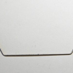Bent metal wire on white background.