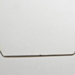Bent metal wire on white background.